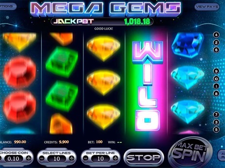 Онлайн слоты Mega Gems выпадение wild