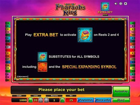 Игровые автоматы Pharaohs Ring описание special символа